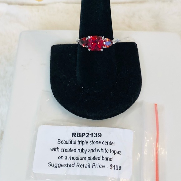 Ring Bomb Triple Ruby Ring - Picture 2 of 5